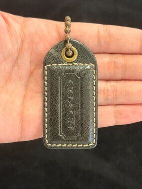 2.5" Medium Y2K Coach Leather Key Fob Bag Charm Keychain Hang Tag/Hangtag